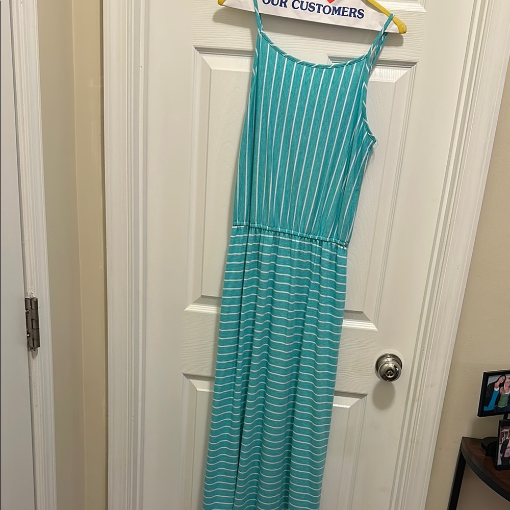 Merona Blue and White Pleated Sundress